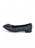 Prada Buckle Detail Square Toe Ballerina EU 39 Metallic
