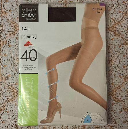 Ellen Amber Compact Light Strumpfhose 40den Gr.S Choco