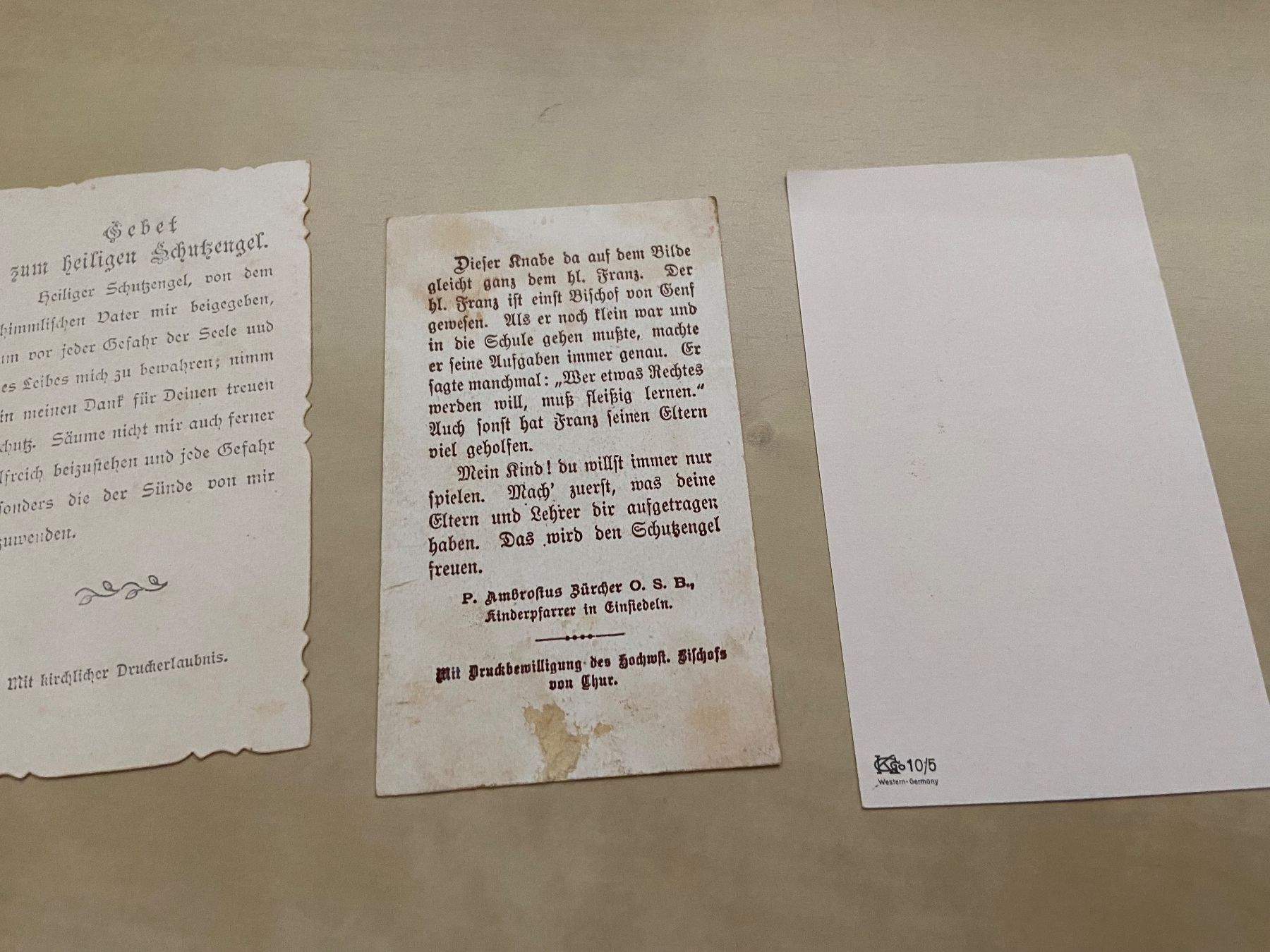 Foto & Immagini: 3 Heiligenbildli Schutzengel Heiligenbildchen Andachtsbilder – Usato da Luzern venduto da waterfront1 4