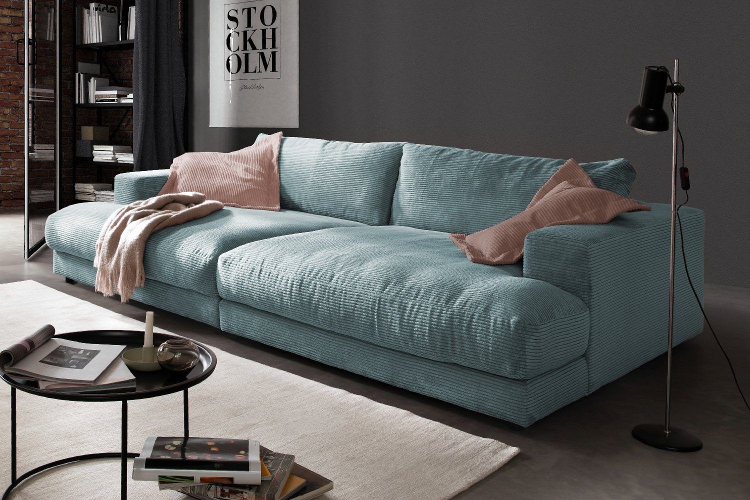 Divani: Big Sofa High End in Cord light blue – Nuovo e nell'imballaggio originale da Bischofszell venduto da deluxe-moebel 2