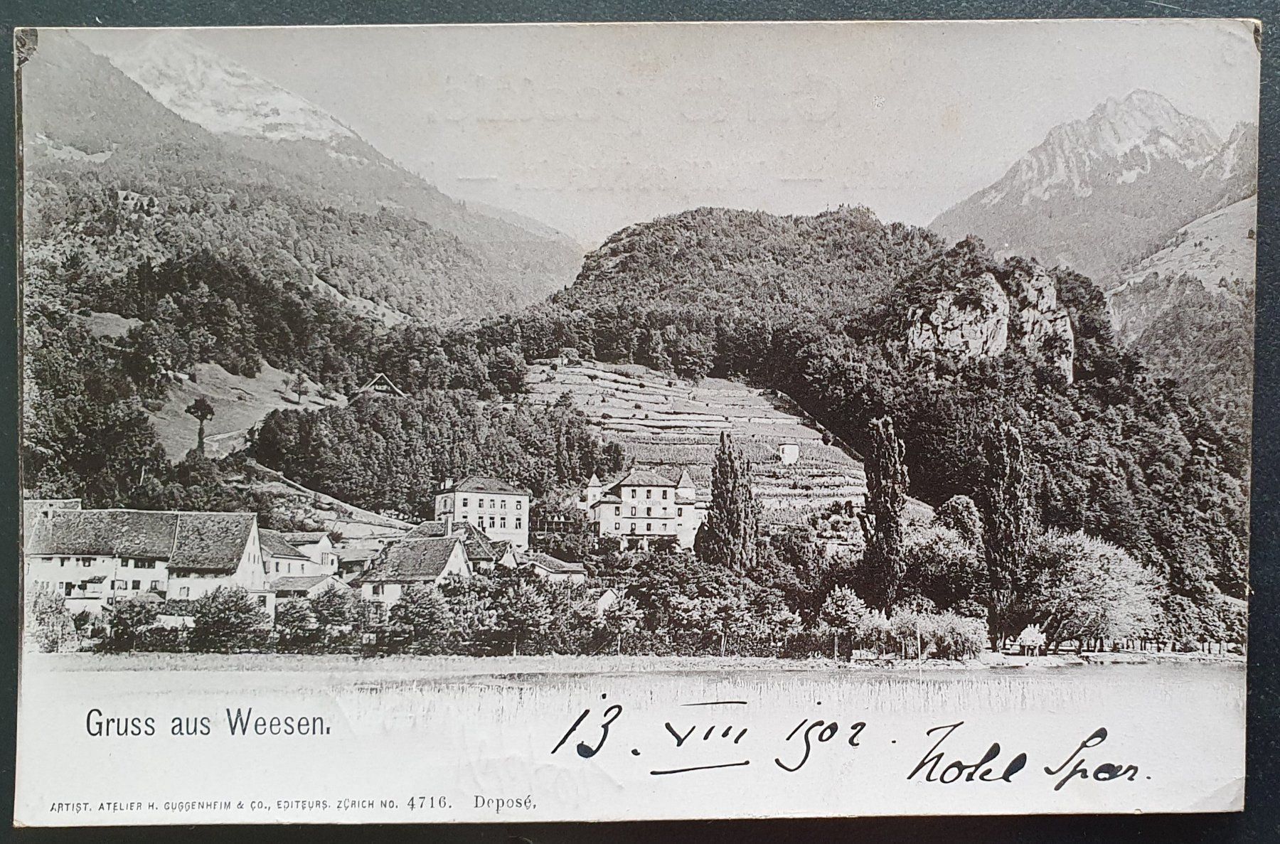 Cartoline postali: Gruss aus Weesen 1902 – Usato da Kreuzlingen venduto da Rschweiz1