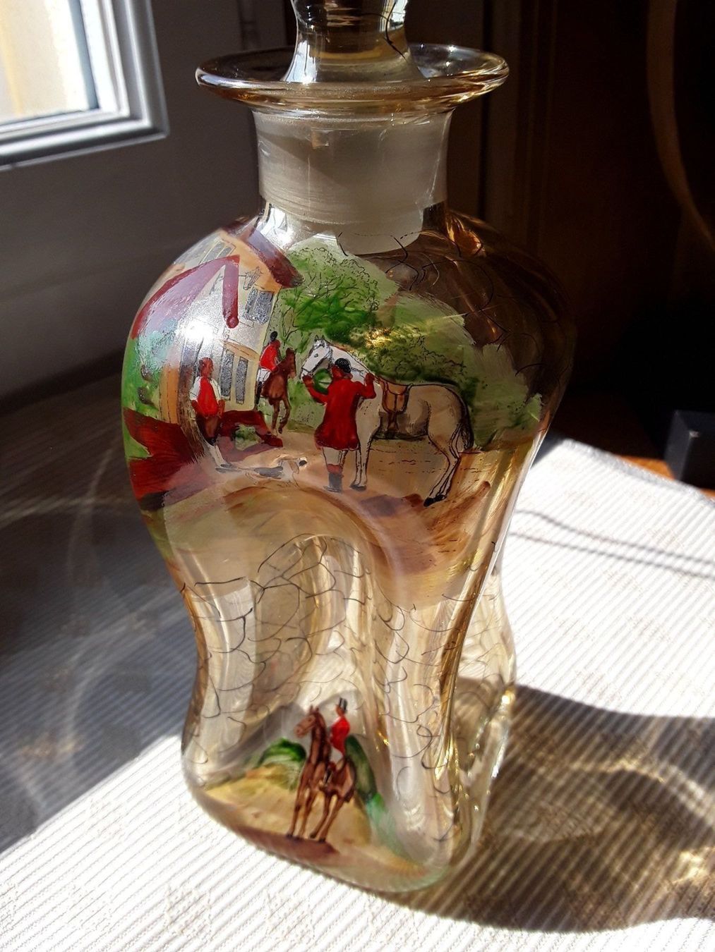 Caraffe: Schnapskaraffe ANTIK plus 4 Gläser Handmade ca 1900 – Usato da Zürich venduto da helsan