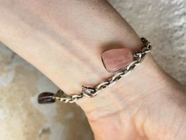 Silber Armband mit Edelsteinen, Vintage grün-rosa-lila