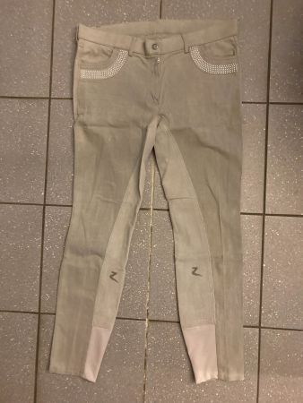 Reithose horze Damen grau mit Strass Grösse 44 guter Zustand