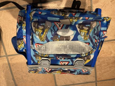 Schulranzen Samsonite Baustellen-Motiv blau