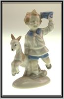 Junge mit Zicklein GDR Gräfenthal Porzellanfigur 🍀