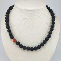 Lava Halskette mit roter Schaumkoralle