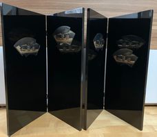 Moderne 2 japanische Lack Faltschirme Raumteiler Paravent