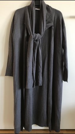 Gilet long gris FABIANA FILIPPI, T.XXS, laine cachemire
