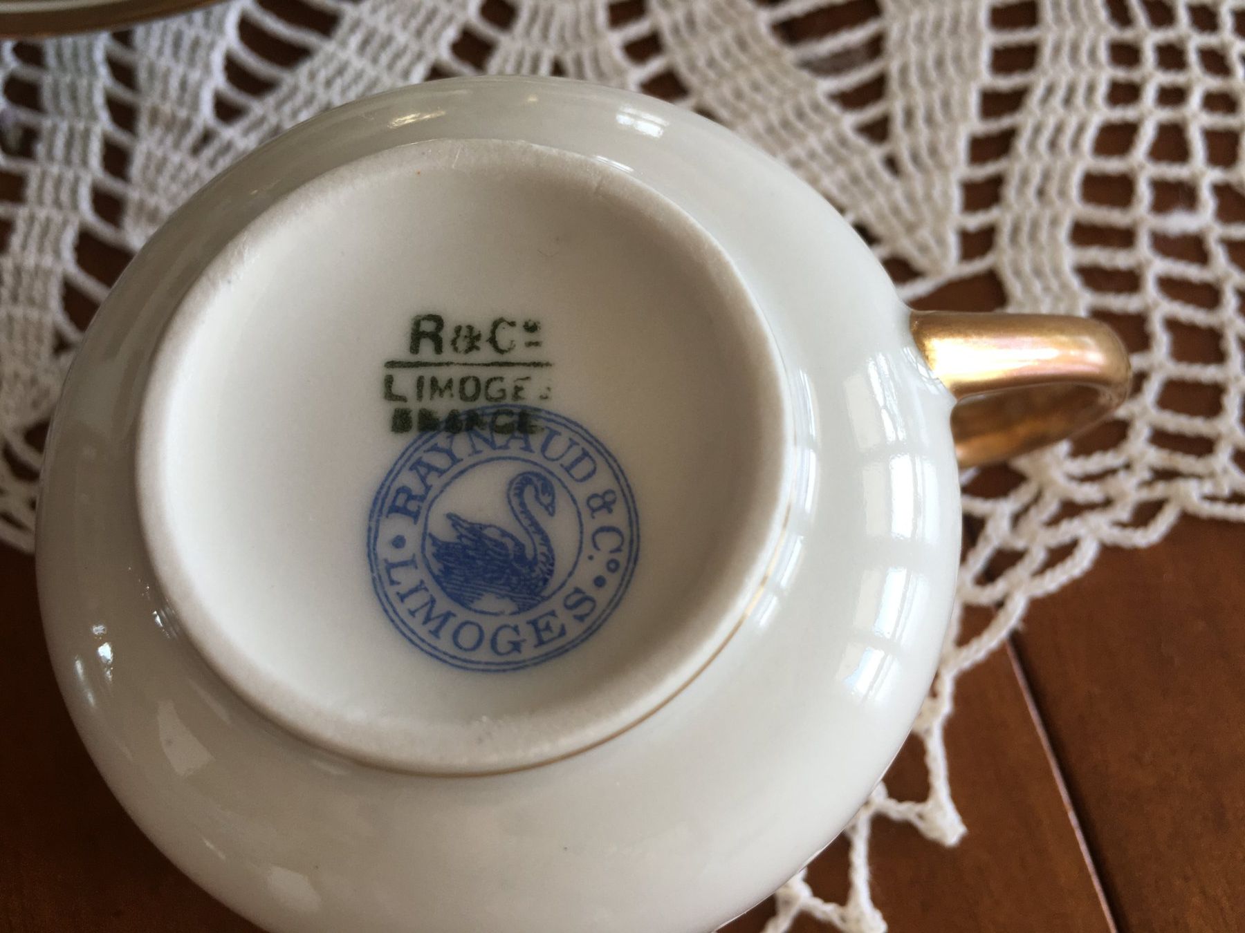 Tazze: 2 Espressotässchen Limoges, hellgelb, hellgrün – Usato da Eich venduto da Jokove63 3