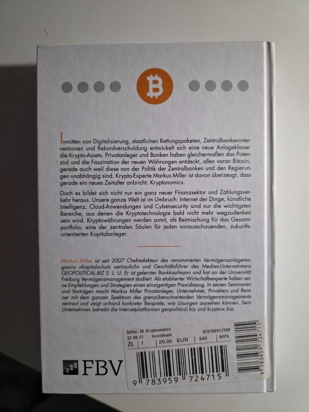 Libri: Kryptonomics - Markus Miller - Bitcoin Tokenisierung - 2021 – Usato da Walterswil BE venduto da Lonitti 3