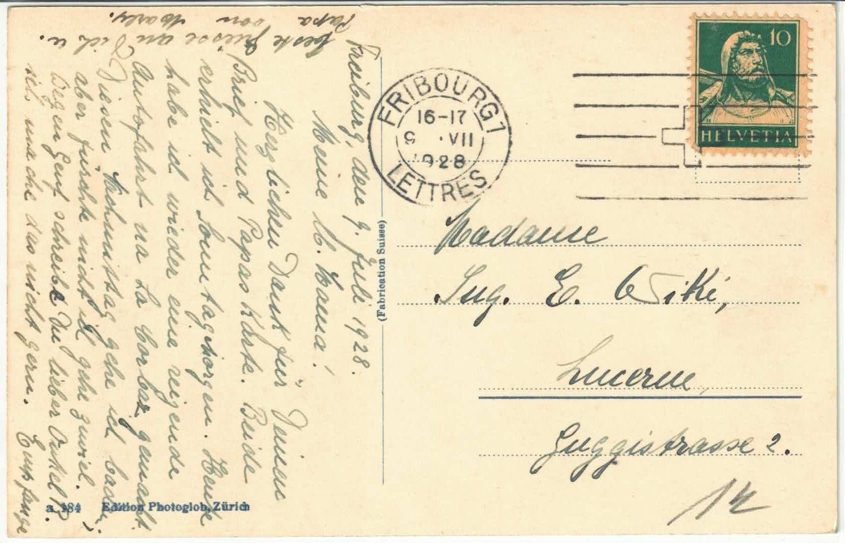 Cartoline postali: Fribourg - Hotel de Ville – Usato da Ettingen venduto da Kartenplanet 1