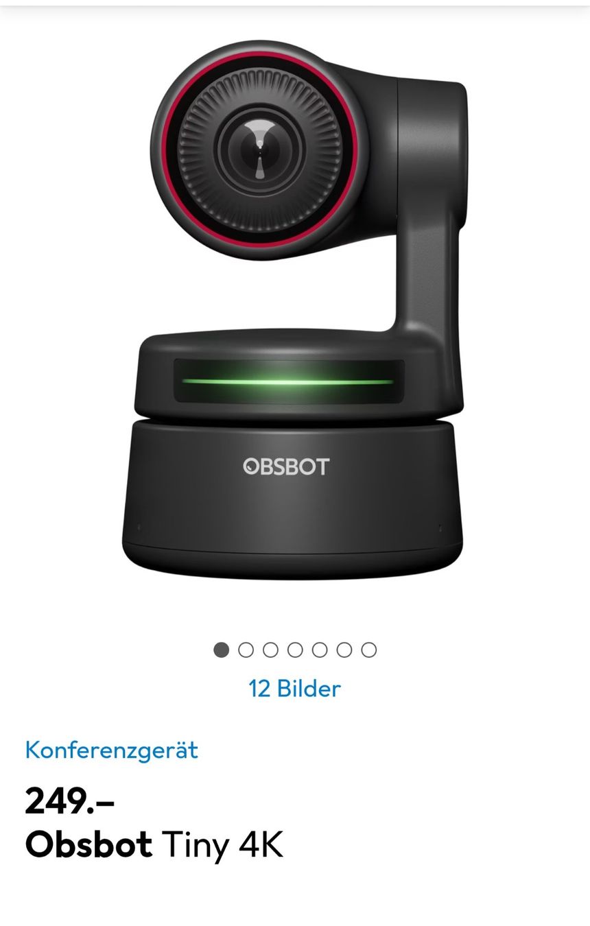 Obsbot Webcam: NEU!! Obsbot Tiny 4K – Nuovo (secondo la descrizione) da Horw venduto da FlowTrix