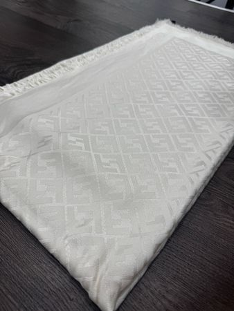 Fendi Scarf White FF Logo, as new 140cm