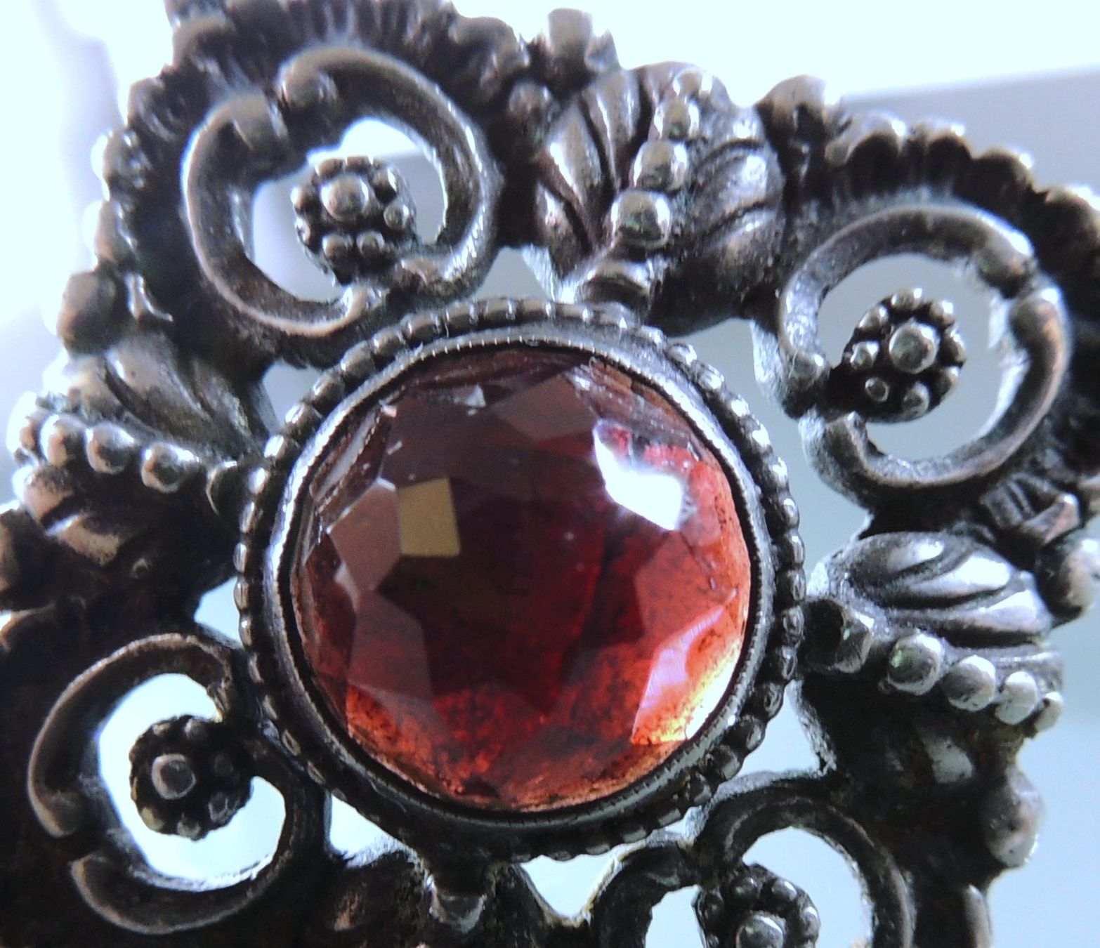 Ciondoli: Granat Silber 835 Anhänger Jugendstil – Usato da Waldenburg venduto da schaller707 3