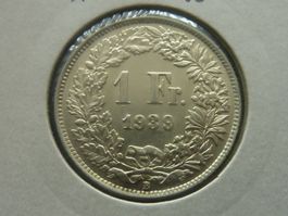 1 Fr.  1939 unz.  in Münzkarton geliefert.