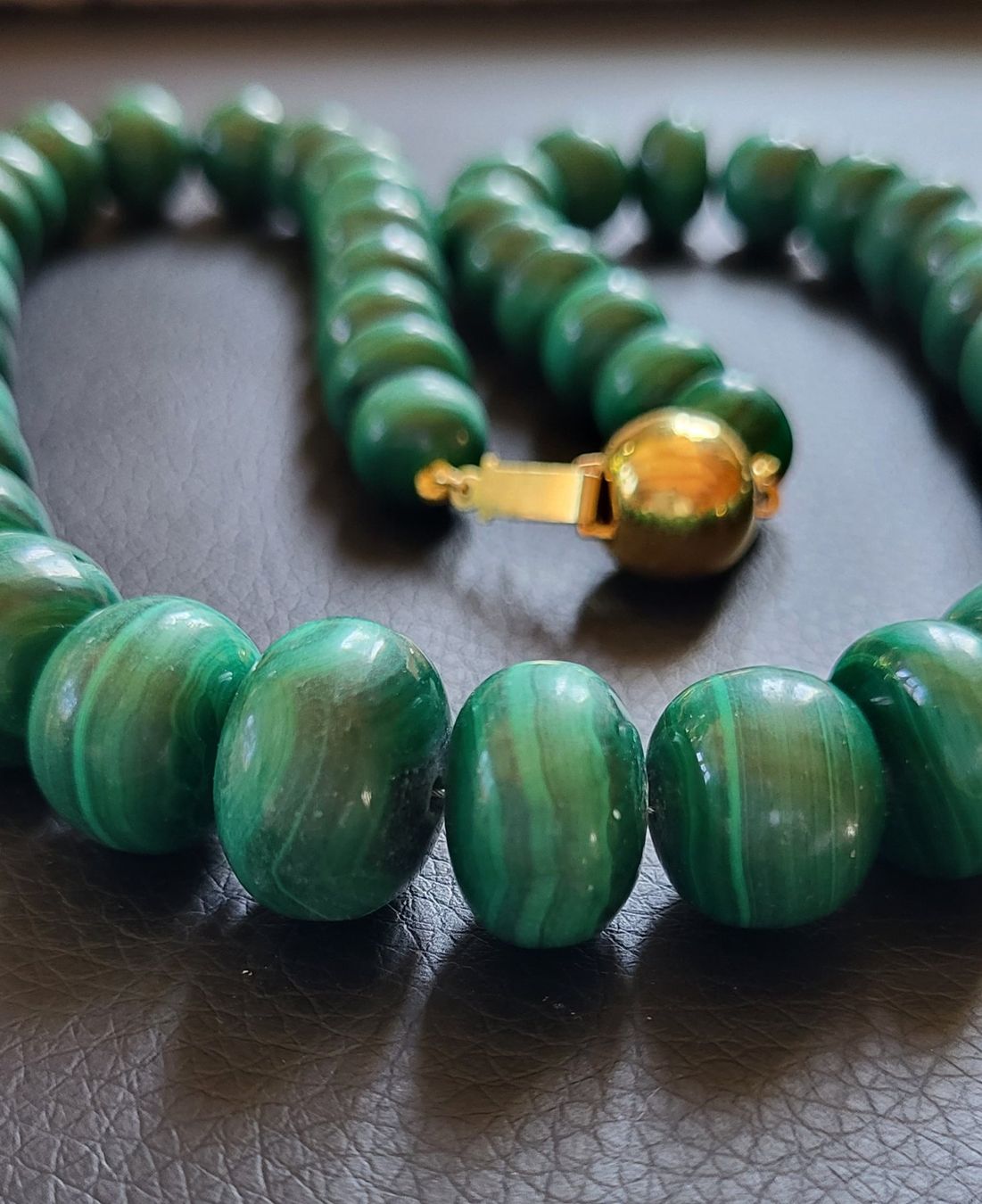 Catenine: Gold 750 Massiv Malachit Collier 18 Karat – Usato da Wald ZH venduto da Dasilver 3