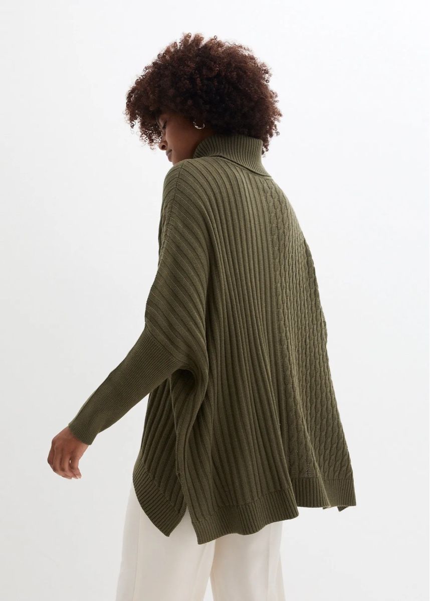 Maglioni & Felpe: Pull poncho oversize Bonprix kaki, taille 2XL,  – Nuovo e nell'imballaggio originale da Morges venduto da sandy069 6