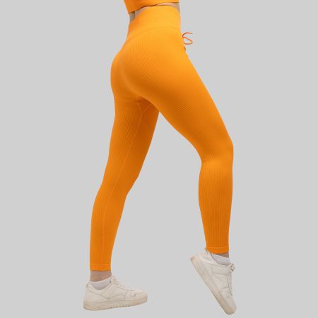 Leggings Seamless Yoga Blickdicht Push Up Orange XXL YAKWARY