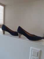 Damen-Schuh dunkelblau/Leder Gr. 40 mit 6cm-Absatz