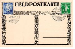 Feldpostkarte 1915 - Stempel Feldpost Soldatenstuben-Fest