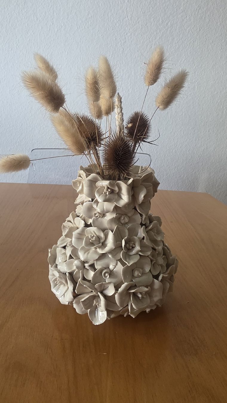 Vasi & Recipienti: Blumenvase Keramik handgefertigt cremefarben  – Nuovo (secondo la descrizione) da Binningen venduto da Hofka64 4