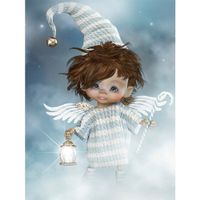 Diamond Painting Puppe blau