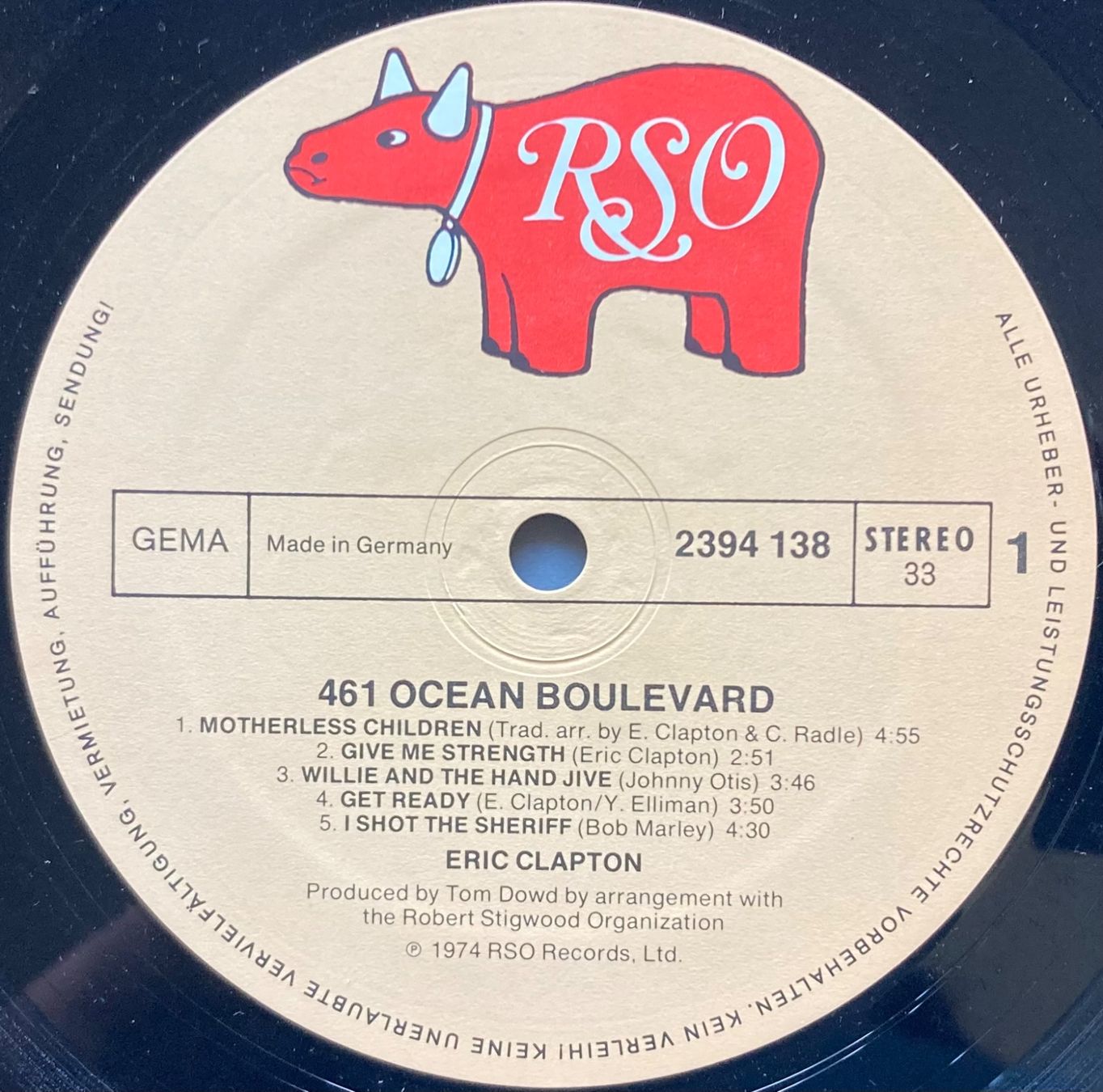 Vinyles: ERIC CLAPTON - 461 OCEAN BOULEVARD – D'occasion à Poliez-Pittet par Newtown-Records 2