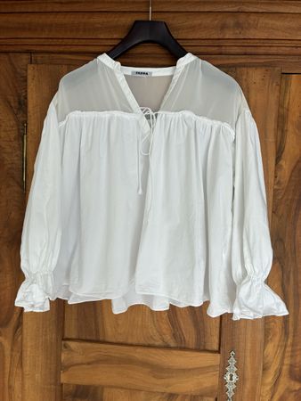 FADDA Bluse mit Schnürung, Gr. M
