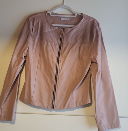 Stylische Kunstlederjacke in Rosé (L)