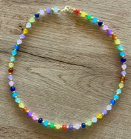 Bunte Kette / Halskette aus Glasperlen - Neu & handgemacht
