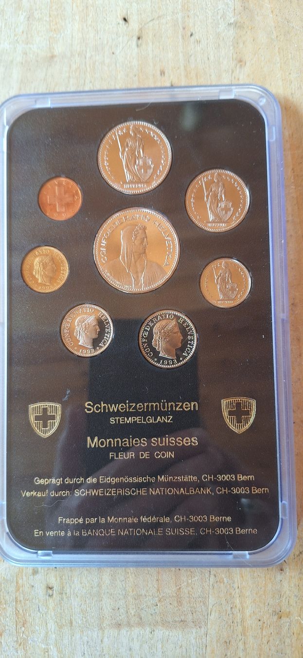 Tutti le monete: Monnaies Suisses 1993 série – Nuovo e nell'imballaggio originale da Le Sentier venduto da Loorenz 1