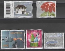 Schweiz, Lot mit 5 neueren Briefmarken = anschauen   (27