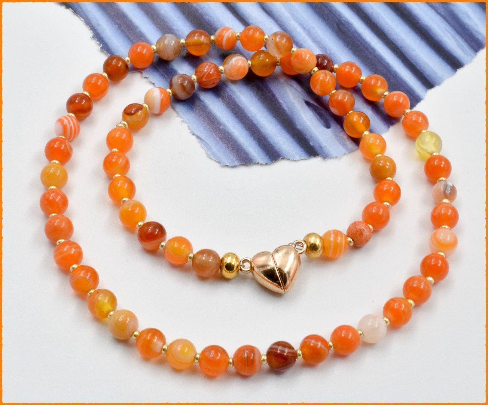 Catenine: ♛ Wunderschöne Achat Kugelkette – Nuovo e nell'imballaggio originale da Oberglatt ZH venduto da Hot-Spot
