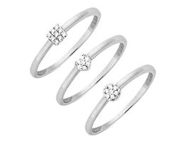 3 Ringe mit 3 Mustern Silber 925 Zirkonias je Gr. 52 & 54