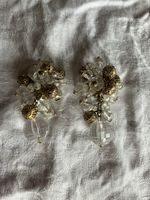 Vintage Ohrclips weiss/ gold