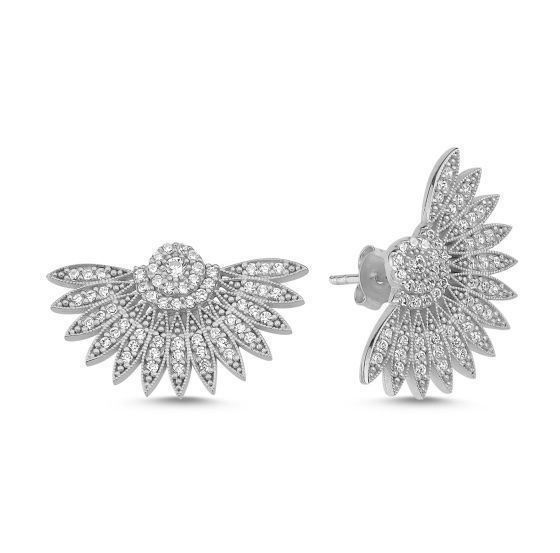 Orecchini pendenti & Orecchini a lobo: Ohrstecker Fächer Blume 925 Silber Sonne Statement – Nuovo e nell'imballaggio originale da Zürich venduto da goldfisch.schmuck