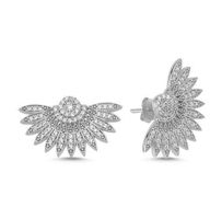 Ohrstecker Fächer Blume 925 Silber Sonne Statement