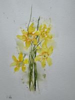 Aquarell Narzissen, Original Kunstwerk, Frühlingsdeko!