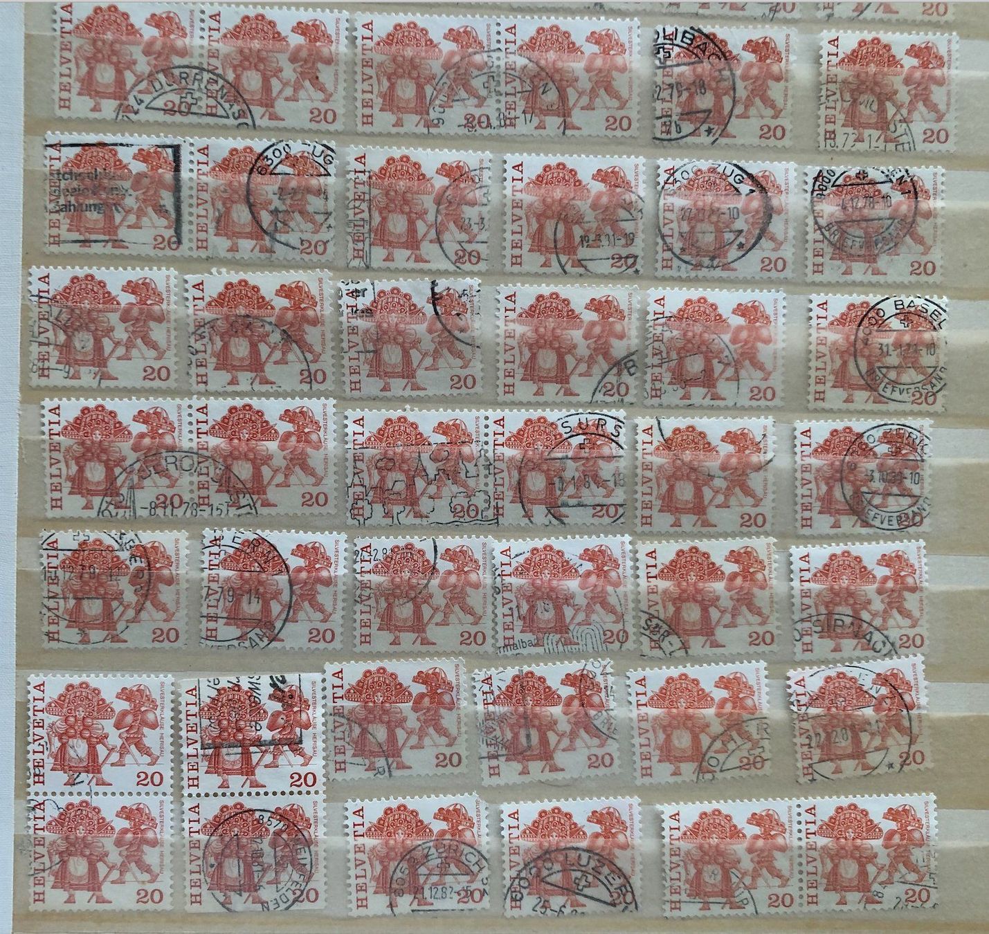 Alle Briefmarken: Nr.596 mit Stempel 60 Stück – Gebraucht aus Aarau von Billa007 2
