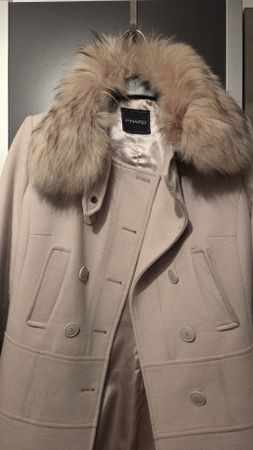 Edles PHARD Mantel mit Echtpelz Kragen Gr. S/M Winter-Look!