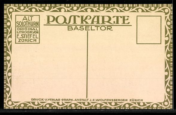 Cartoline postali: Solothurn, Alt-Solothurn, Baseltor – Usato da Berlin venduto da bartko-reher 1