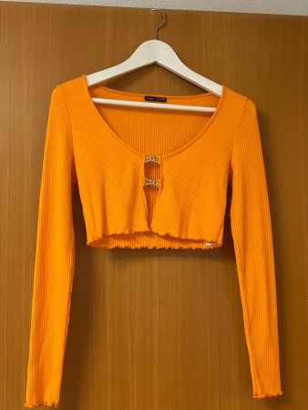 Bershka Crop Top Orange Gr. S