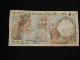 Cent Francs - Banque de France 11.01.1940 - Z.6138 391