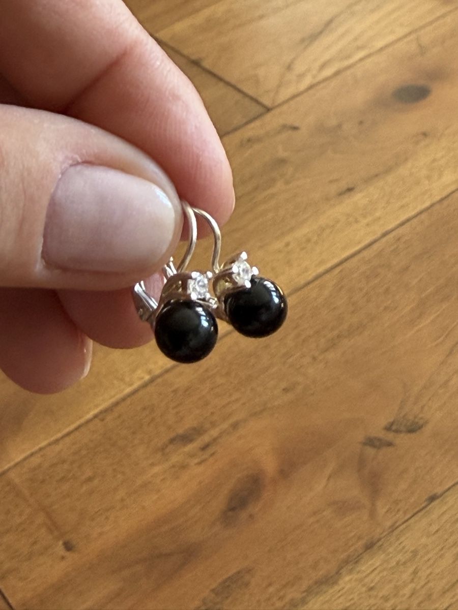 Orecchini pendenti & Orecchini a lobo: Orecchini argento 925 pietra nera e zirconia – Usato da Cademario venduto da Iby_30