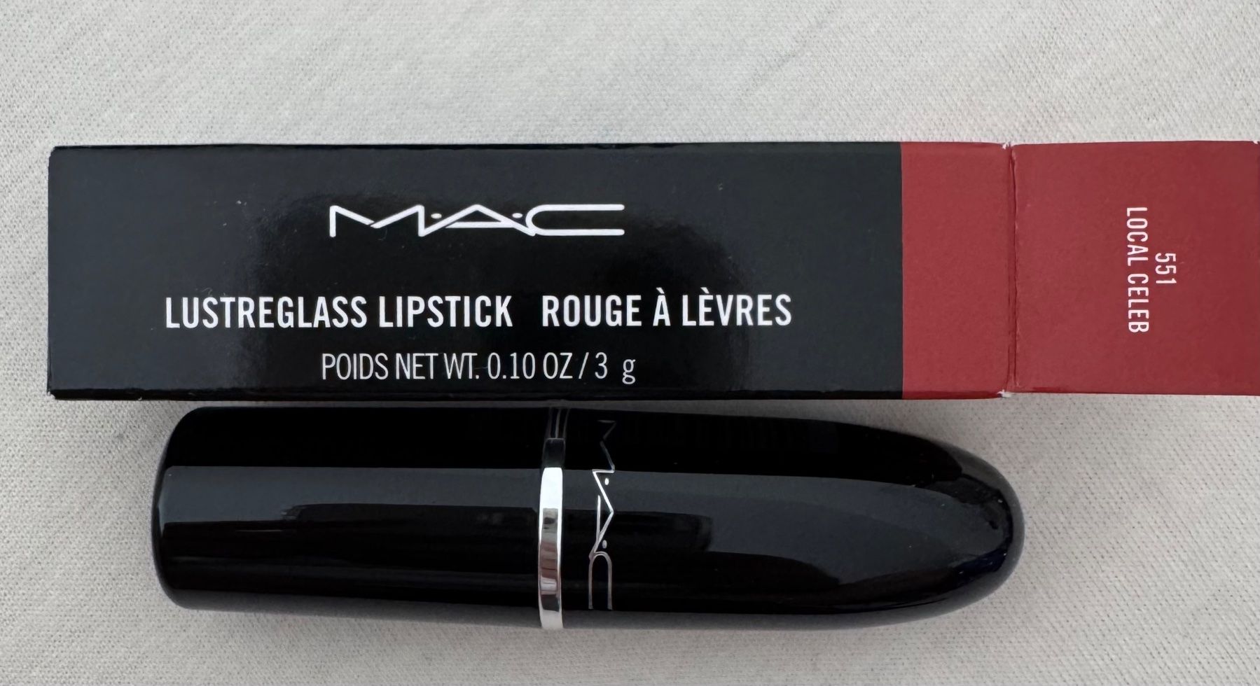 Make-up: MAC LUSTREGLASS LIPSTICK LOCAL CELEB 551 – Nuovo e nell'imballaggio originale da Zürich venduto da Mina_09 1