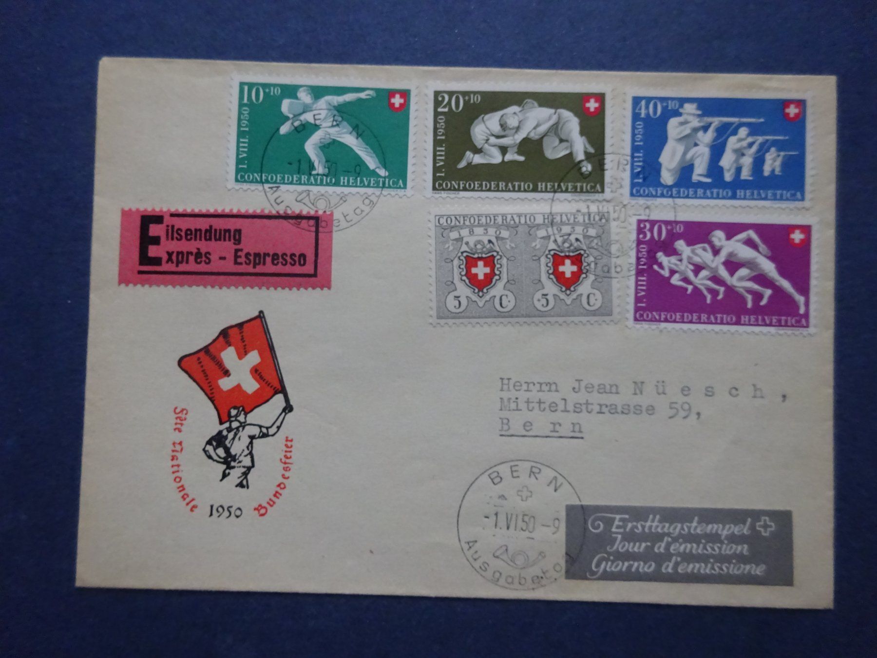 Alle Briefmarken: 1950 Pro Patria FDC – Gebraucht aus Appenzell-Steinegg von adi1975 4