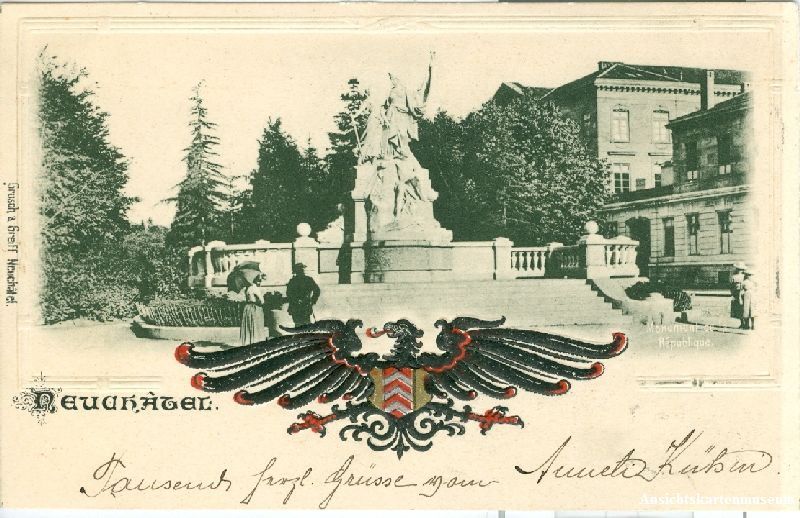 Cartoline postali: Neuchâtel - Prägelitho + 1902 TOP – Usato da Emmenbrücke venduto da teestube