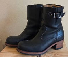 Rokker Damen Motorradboots Gr 36  schwarzes Leder, wie neu
