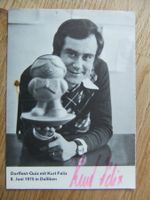 Autogramm Karte von Kurt Felix vom Dorffest 1975 in Dulliken